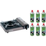 Orcamp Tekli Portatif Kamp Ocak Gaz Stop Emniyetli + 6 Adet 227 Kartuş