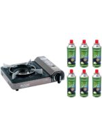 Orcamp Tekli Portatif Kamp Ocak Gaz Stop Emniyetli + 6 Adet 227 Kartuş