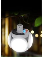 Solar Güneş Enerji ve USB Sarjlı 5 Kanatlı Bahçe Aydınlatma LED Askılı Kamp Lamba - Görsel 3
