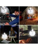 Solar Güneş Enerji ve USB Sarjlı 5 Kanatlı Bahçe Aydınlatma LED Askılı Kamp Lamba - Görsel 2