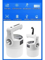 P-300W 10MODLU Güneş Enerjili Solar Aydınlatma Kamp Çadır Lambası Ampül LED Şarjlı Işıldak El Feneri - Görsel 2