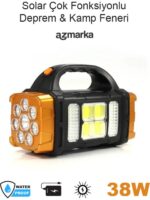 HB-1678 38W Solar Şarjlı LED + COB Çok Fonksiyonlu Fener | Powerbank | 4 Mod | Kamp ve Acil Durum Aydınlatma - Görsel 2