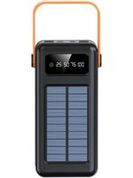 Exenar Güneş Enerjili 50.000 Mah Powerbank Kamp Ledli Işıklı Powerbank Kendinden Kablolu Solar 22.5W