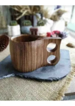 Ahşap Organik Ceviz Kuksa Bardak Içecek Kupa - Görsel 2